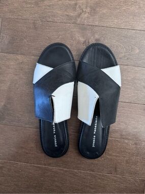 Poesie Veneziane Black and White Slide Sandals - Women